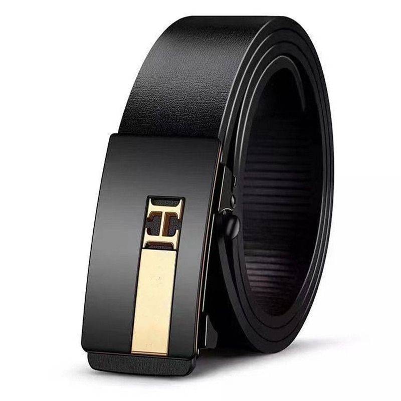 Inner wear -free automatic buckleless beltless belt buckle flat buckle men's pants belt 3.2 alveolar -free husband handmade