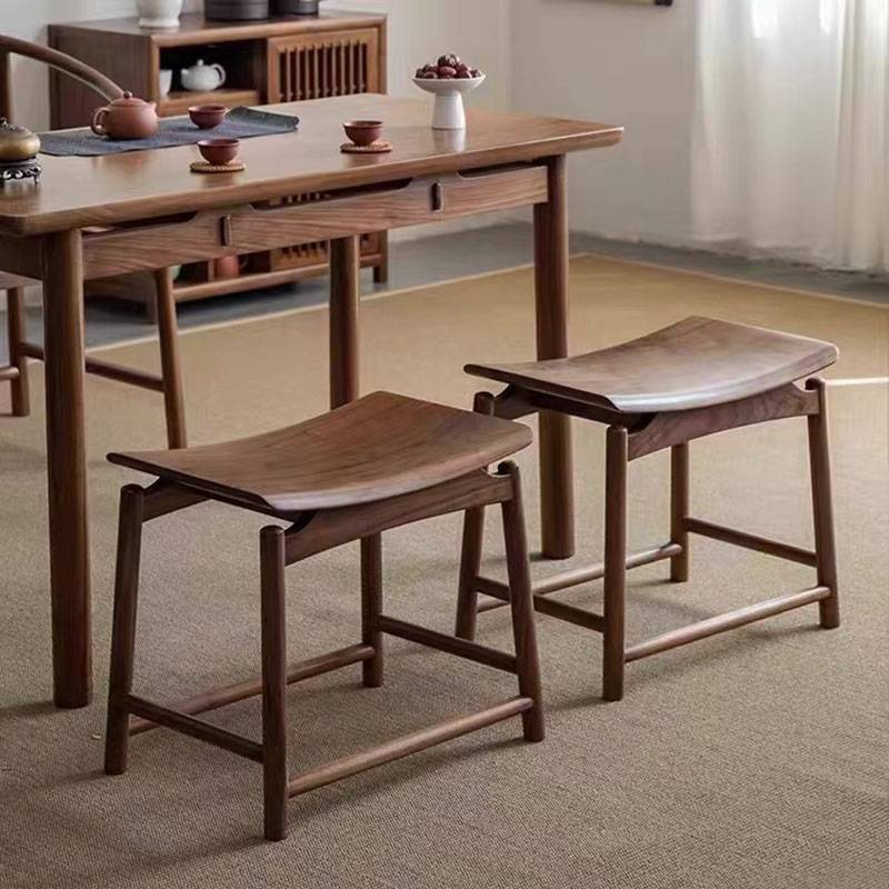 Solid wood stool household requires a benchmark square stool new Chinese old elm people's saddle stool to install stool ingot stool to change shoe stool meals