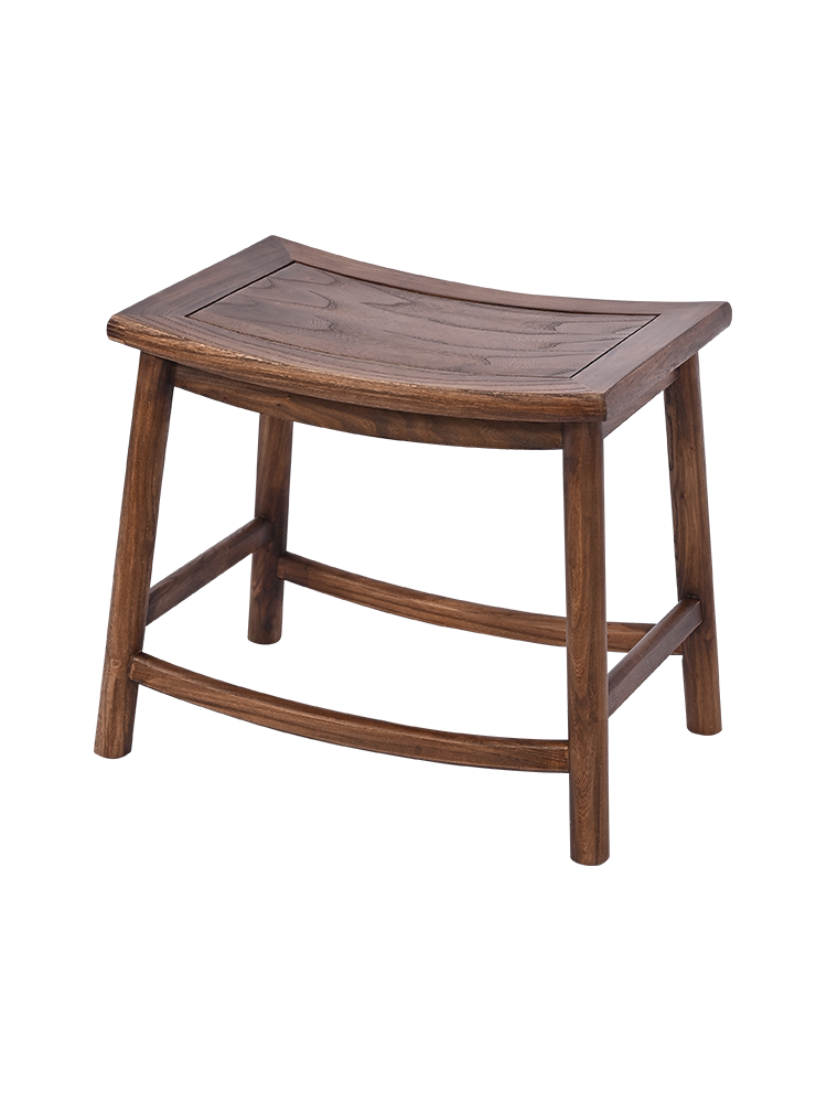 Solid wood stool home wooden benchmill stool Chinese old elm saddle makeup stool ingot shoe stool dining table stool