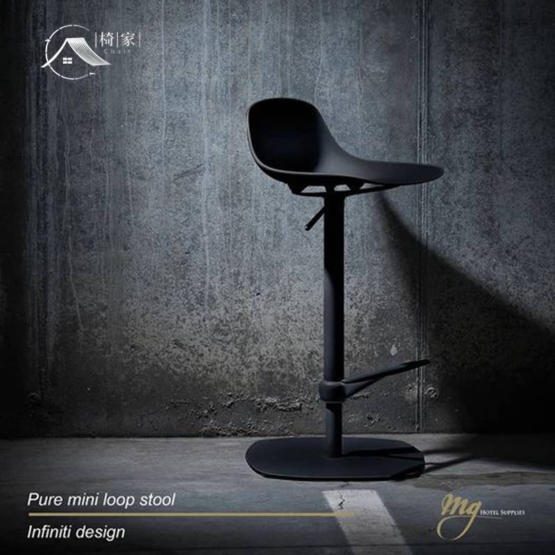 Simple design BOBOIS Roche stainless steel bar chair rotation rotation and rotation of the stool villa exhibition hall home dining chair