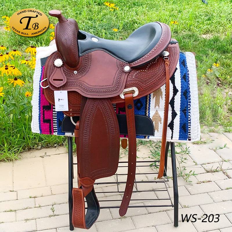 American TB soft and comfortable western saddle handmade carving ride riding a saddle outdoor outdoor outdoor border horsema supplies