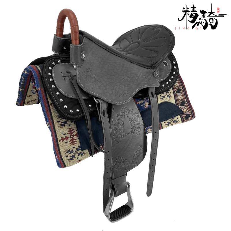 Resilient saddle black + large full leather accessories