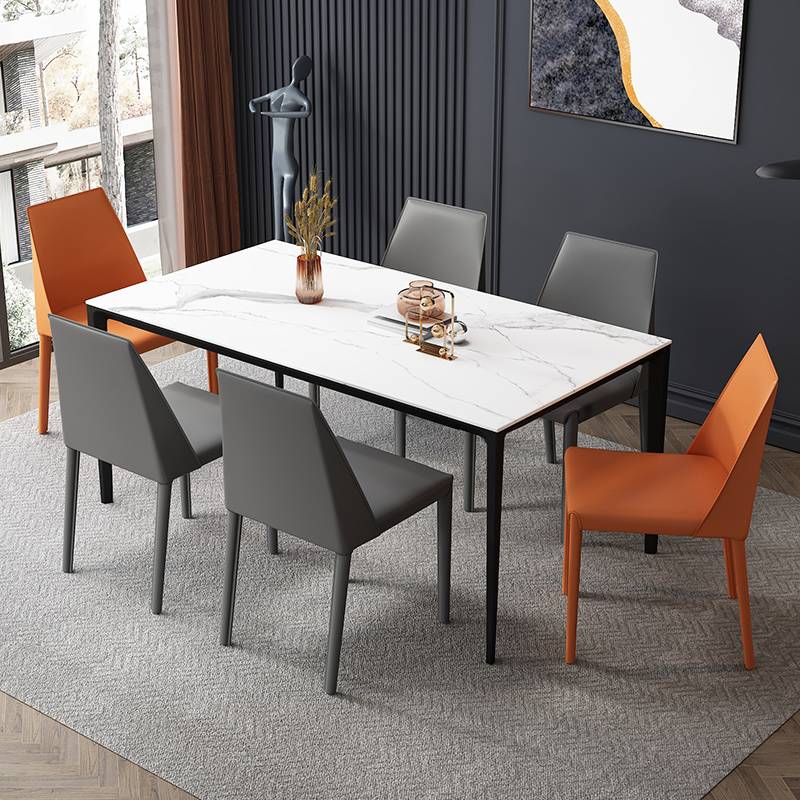 Italian minimalist saddle leather dining chair modern minimalist book chair home restaurant dining table back designer light luxury chair