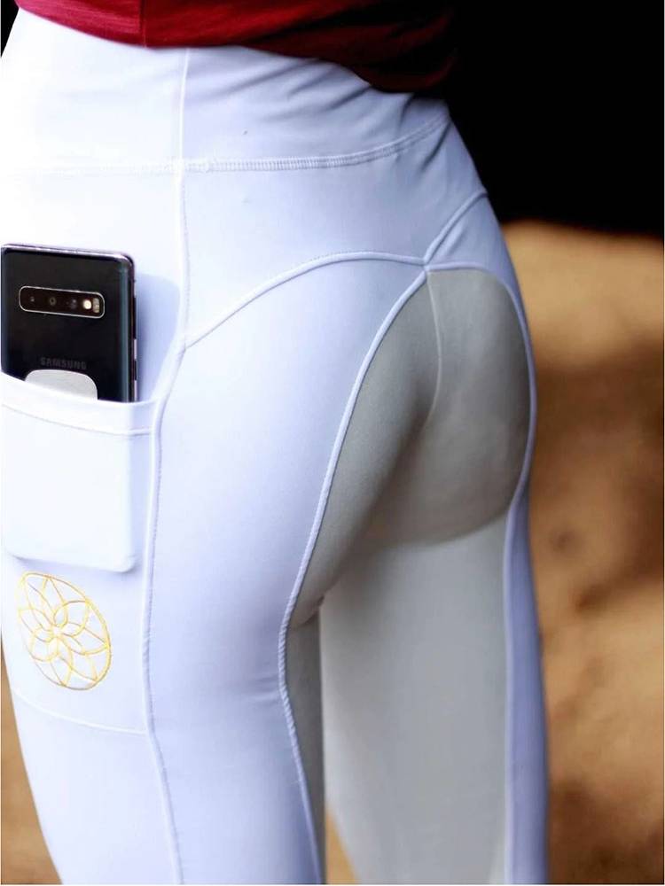 Women's equestrian sports leggings suede non -slip no sad saddle, fast -drying and breathable knight trousers purple red