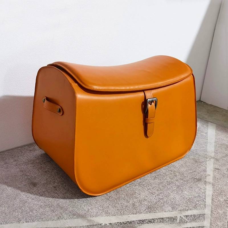 TJRZ836 designer creative art dressing stool wallet shape saddle leather stool sitting light luxury small apartment