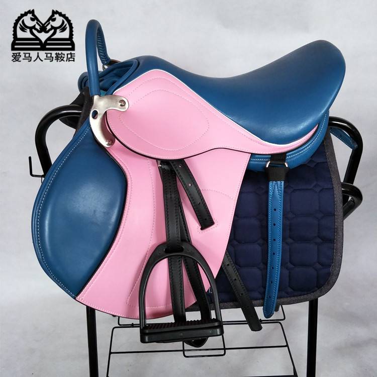 Special offer short horse comprehensive saddle double belly belly belly full set of Debao saddle child equestrian children's beginner color saddle