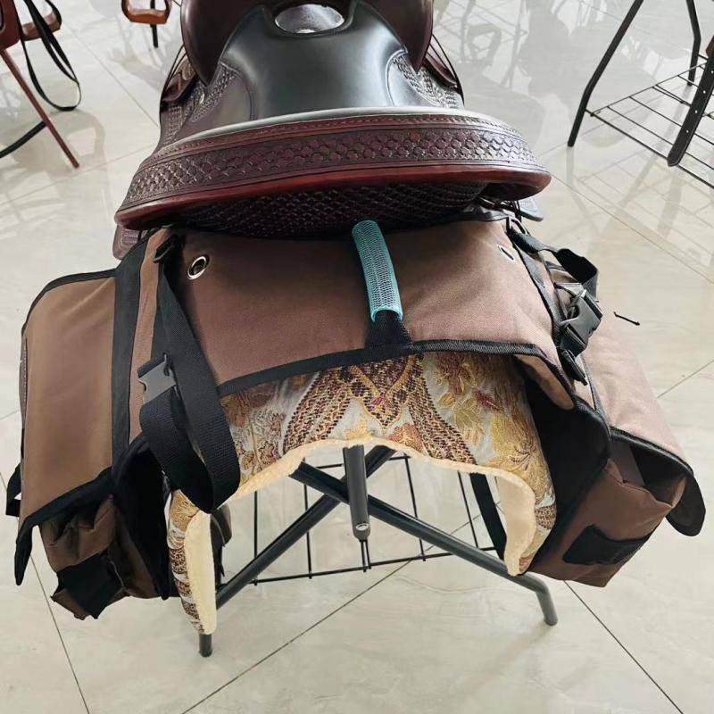 New product 2024 Western Saddle Bags Riding Bag Melouting Saders Packing Saddle Accessories Paper Horse Backpack Riding