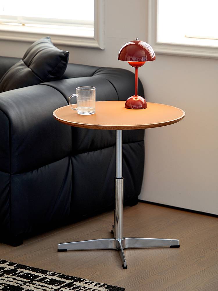 Tupeli can rise to the round side of a few living room modern simple saddle leather small tables mini can move the sofa cabinet