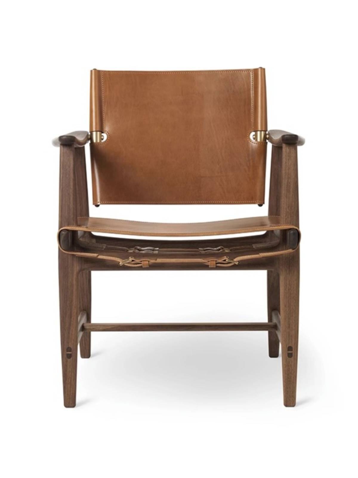 Denmark imported Carl Hansen & Søn designer saddling leather chair dining chair Light luxury inhwat wood back chair