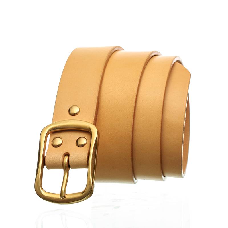 Micro -defect hand -customized the whole header of the header cowhide without mezzanine, copper buckle men's leisure leisure worker belt