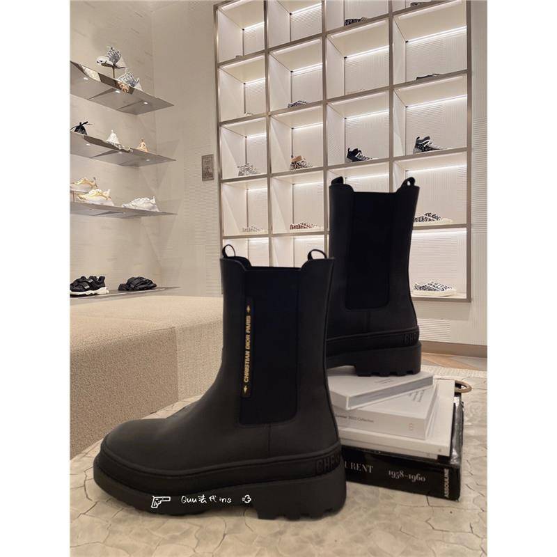 French purchase of round head metal buckle gear leather Martin boots stitching Chelsea short boots