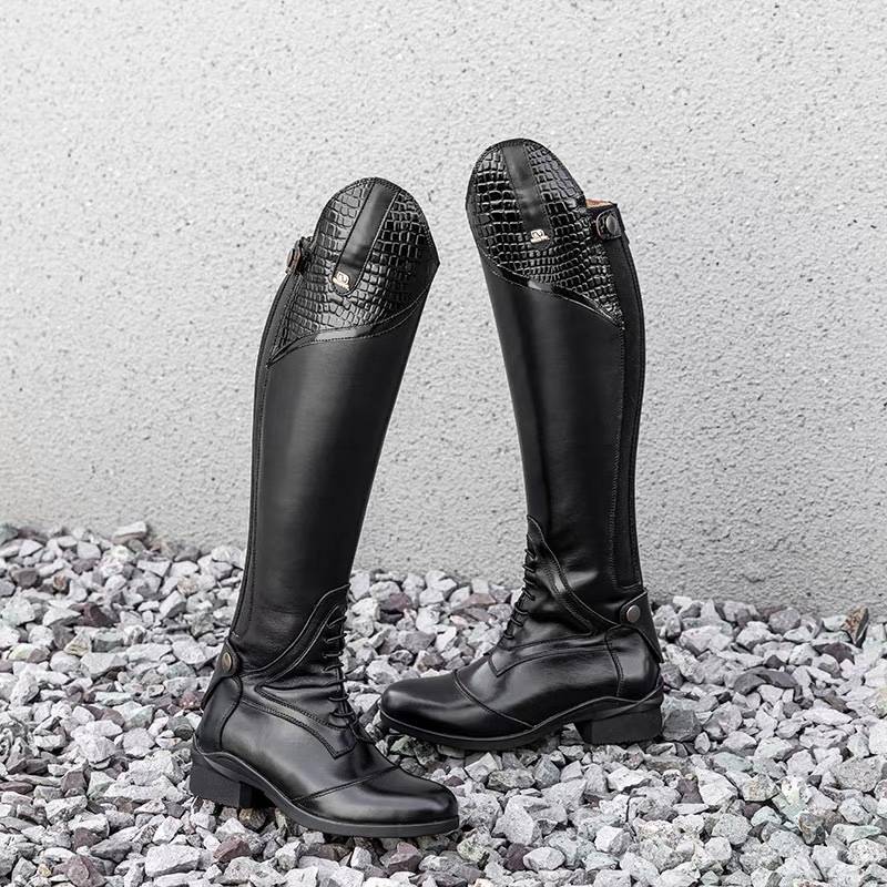 British long tube men's and female knight boots all cowhide equestrian boots high barrel obstacle -free leg protection horse riding knight clothing
