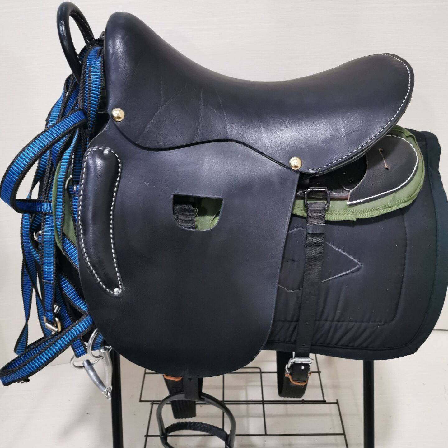 Black Pure Bullskin Rider with Black Line