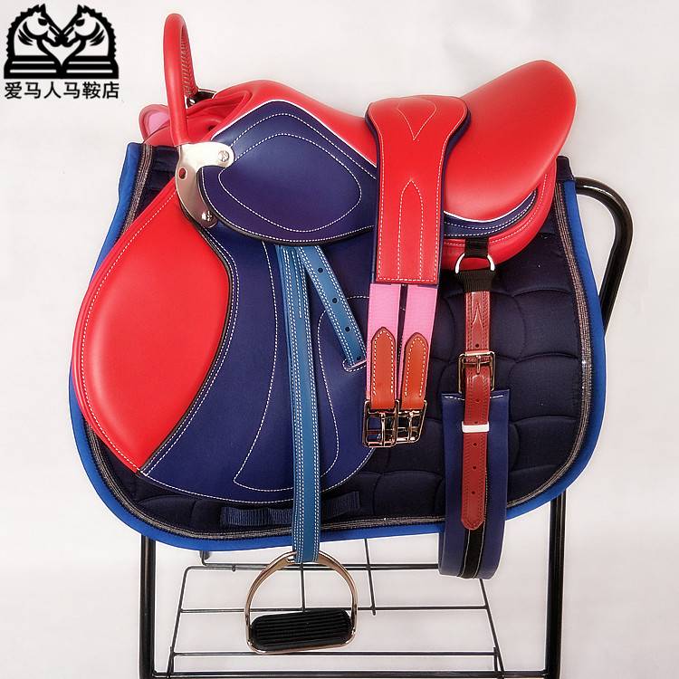 Dwarf horse comprehensive saddle double belly belly saddle saddling Terrandbao saddle full set of equestrian club children color saddle