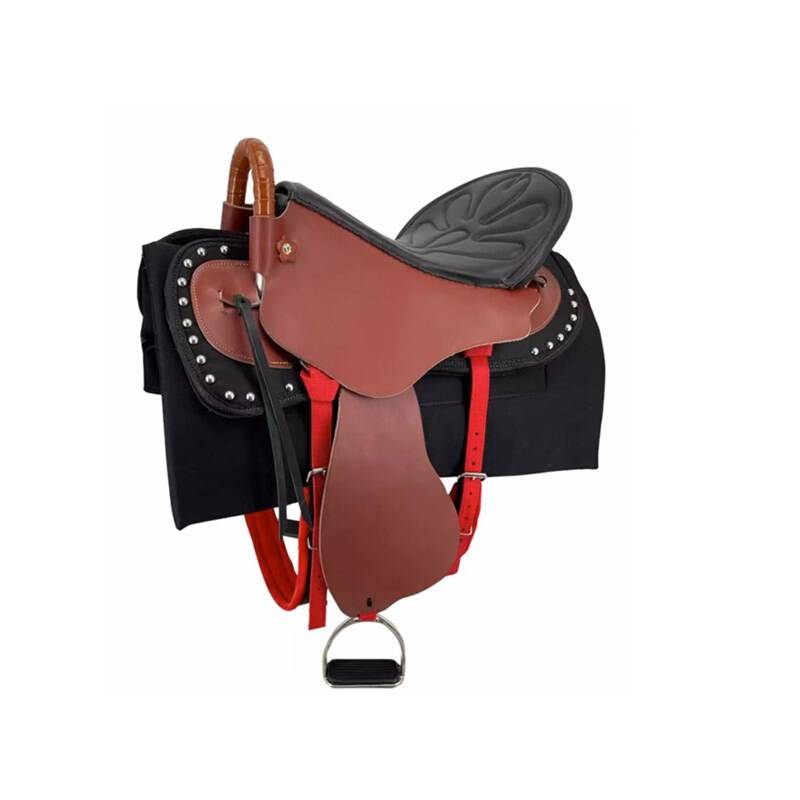 A pack of saddles full of new horse-skin tourists saddled with gerbil-sized, short saddles with horse-carrying supplies