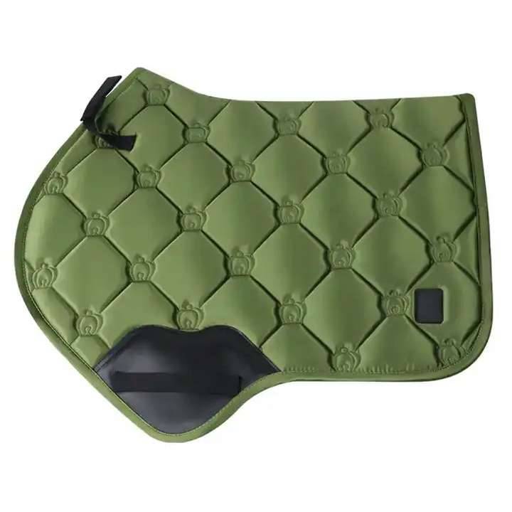 Explosive boutique crown pattern green waterproof and breathable saddle cushion professional equestrian supplies