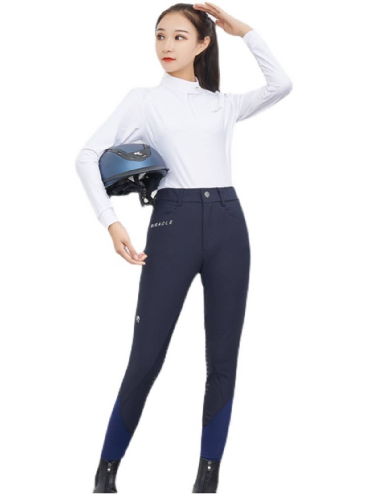 Summer Speed ​​Silicon Gas Riding Pants Equestrian Horse Pants Outdoor Training Anti -grinding Riding Pants White Equelia Clothing