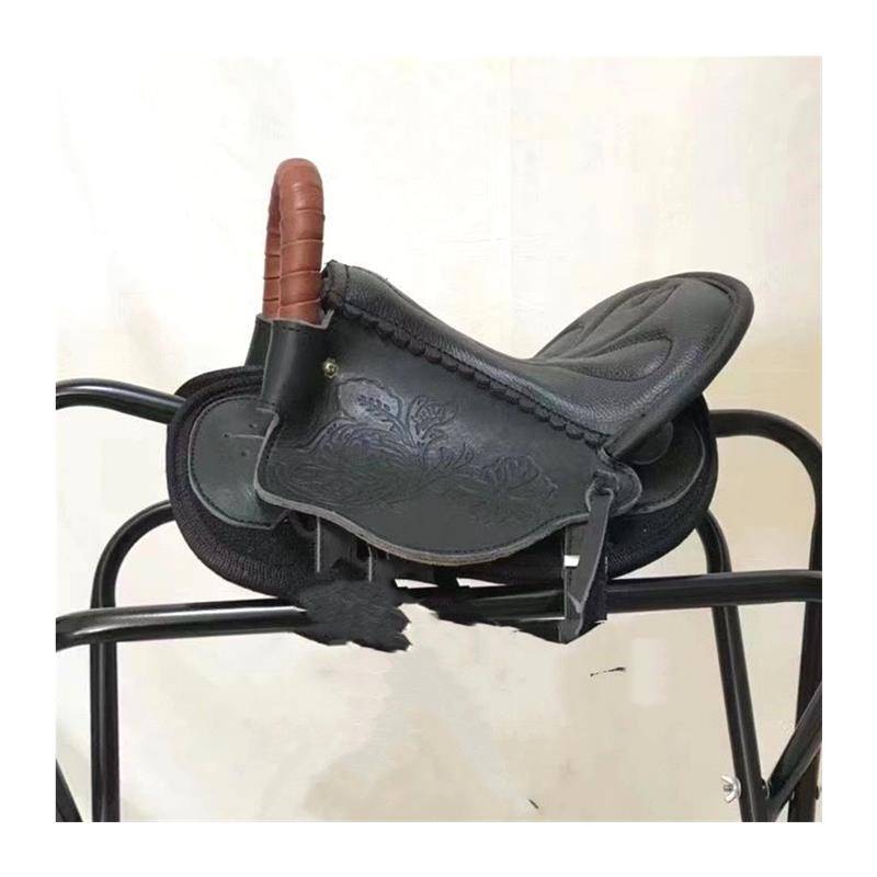 New short saddle pure cowhide carved flower saddle Sherland dwarf horse dwarf saddle small saddle manufacturer