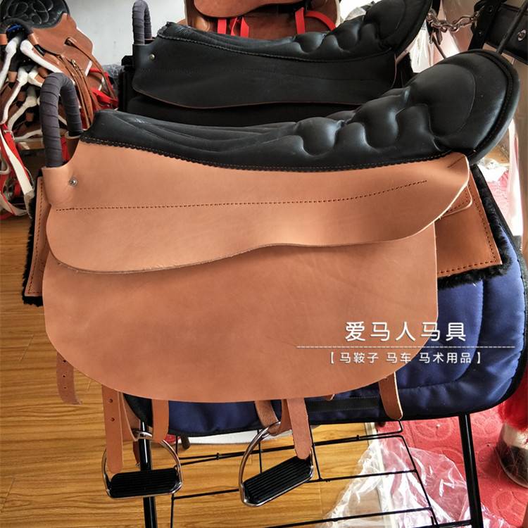 New product 2024 saddlezi horses horses equestrian full set of accessories pure cowhide double horse saddle tourists saddle parent -child affection