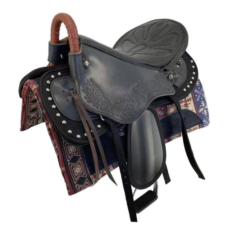 Pure cow and horse saddle black + full line parts