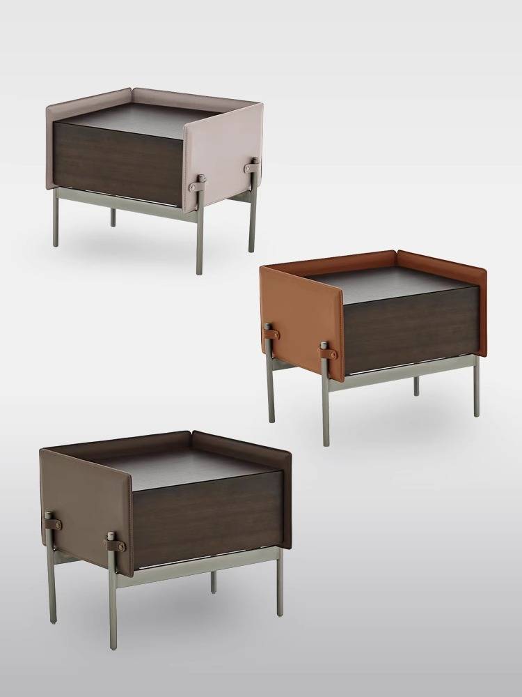 Aston Martin's very simple saddle-covered, modern, simple bedside cabinet for the master designer