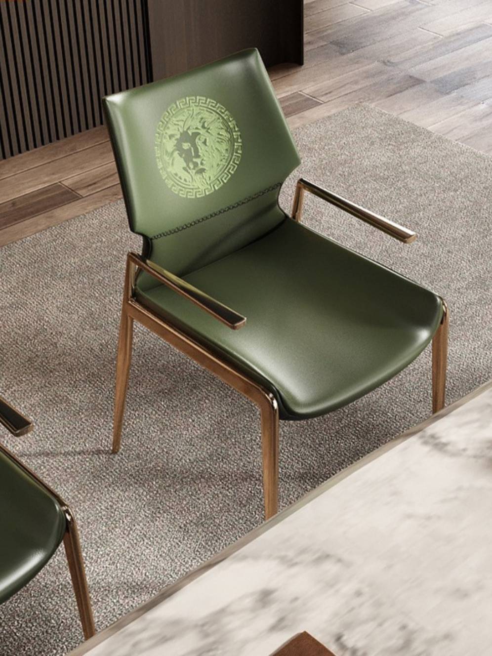 Italian dining chair household modern minimalist saddle leather back chair light luxury hotel sales office negotiation chair tea chair