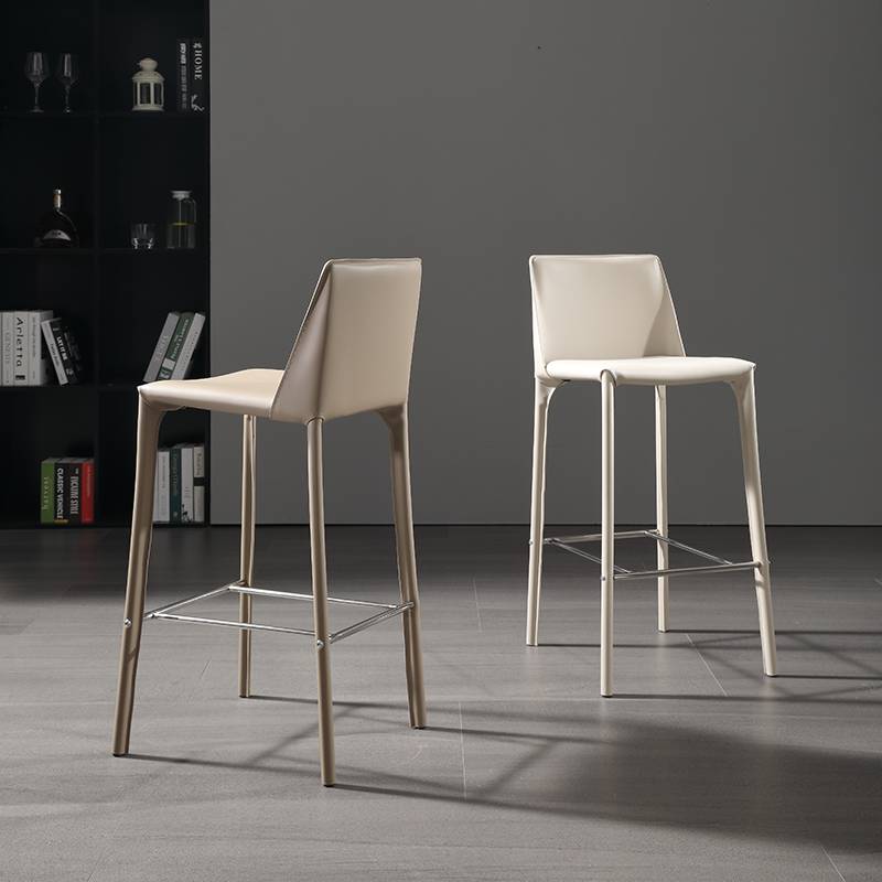 Minimal horse saddle leather chair Italian industrial style bar high stool bar chair light luxury cafe saddle chair bar chair