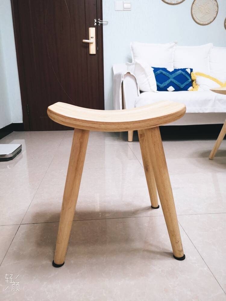 Simple stool saddle stool full wooden food stool concave surface 45cm high ingot 35 cm home stool children to change shoes stool