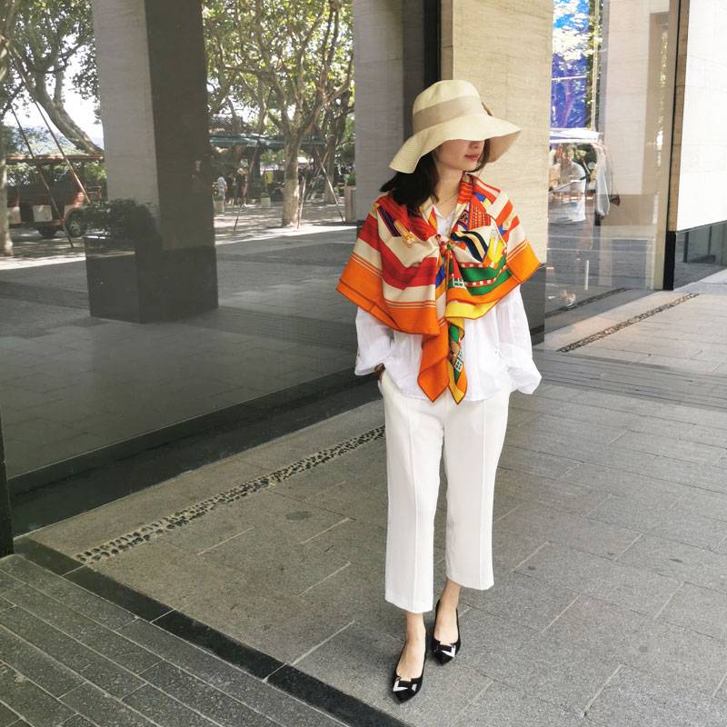 140 cm real silk cashmere blended large scarf saddling with dual -reworked equestrian sports multifunctional large shawl