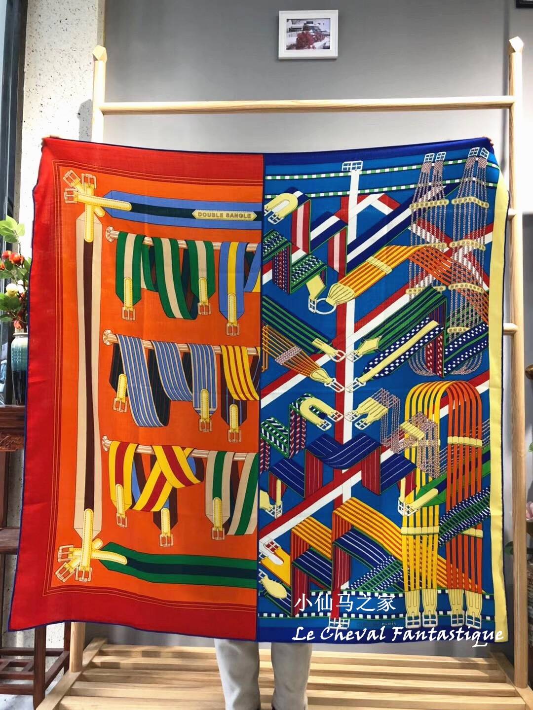 140 cm real silk cashmere blended large scarf saddling with dual -reworked equestrian sports multifunctional large shawl