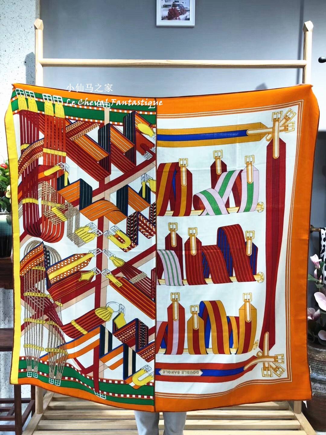 140 cm real silk cashmere blended large scarf saddling with dual -reworked equestrian sports multifunctional large shawl