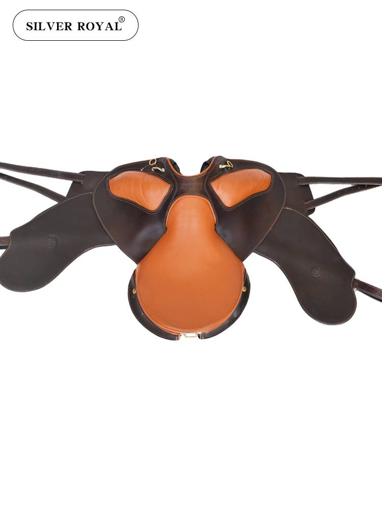 Silver ROYAL Pirellial Saddle Full Leather Saddle Brown Saddle Sports Sadoustone Products Saves Casual Riding