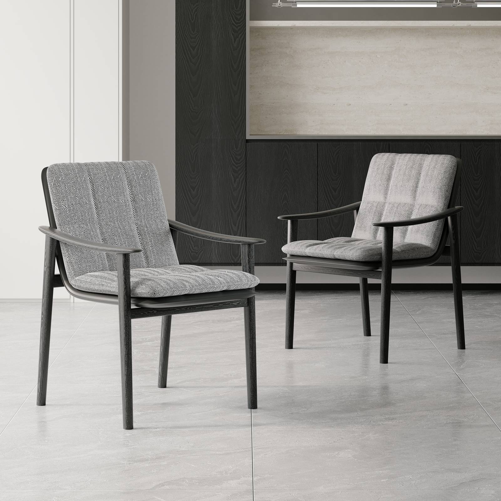 Italian Fynn Fenn Set Wood Saded Counter -Skin Dining Designer Designer Simplication Tea Chair Desk and Chair