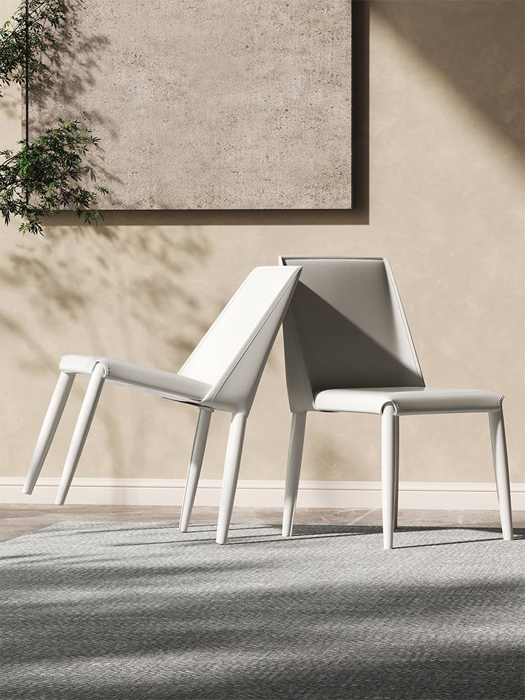 Nordic dining chair household light luxury creamy saddling grinders modern minimalist back chair Italian restaurant dining table and chair