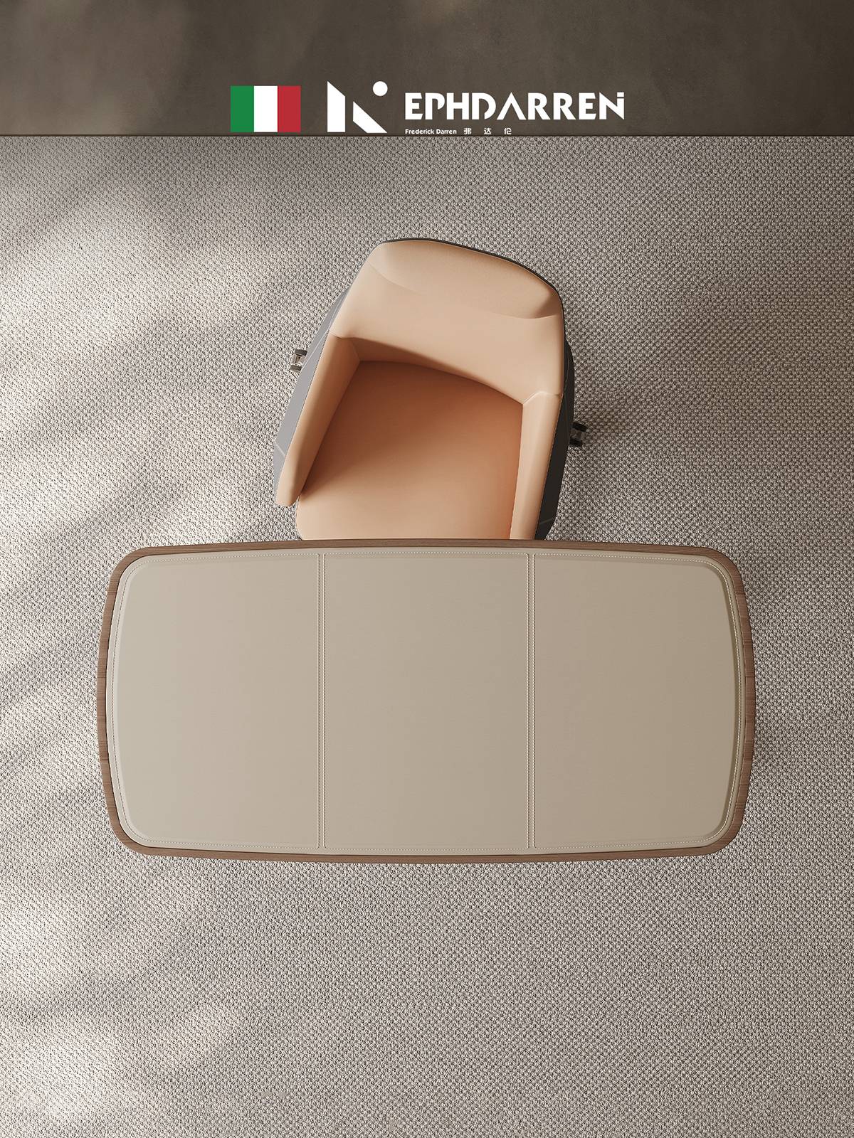 Designer's desk and chair mix of saddle-skin-less steel computer chairs, light-foiled, high-end small household