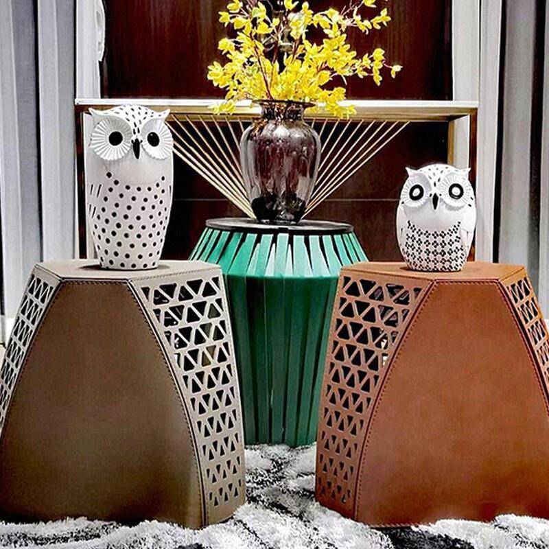 Change the shoe stool home light luxury saddle leather casual tea chair stool creative sitting pier simplicity and modern art small stool