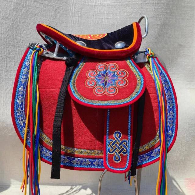 A horse's saddle is stainless, steel skeletal prop is a sports exterior horse