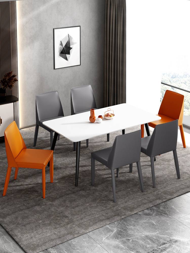 Sympathetic minimalist dining chair household eating restaurant dining designer designer back leather chair industrial wind chair saddle chairs