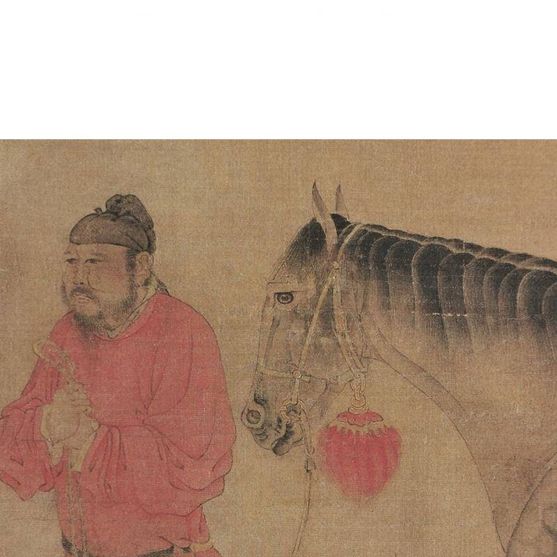 Ancient famous painting Copy Ren Xian Saito Mapana Chinese Painting Painting Painting Sadfire Painting Art micro -spraying calligraphy and painting decorative painting