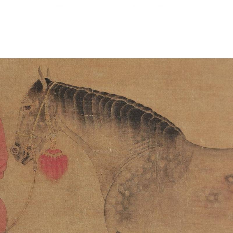 Ancient famous painting Copy Ren Xian Saito Mapana Chinese Painting Painting Painting Sadfire Painting Art micro -spraying calligraphy and painting decorative painting