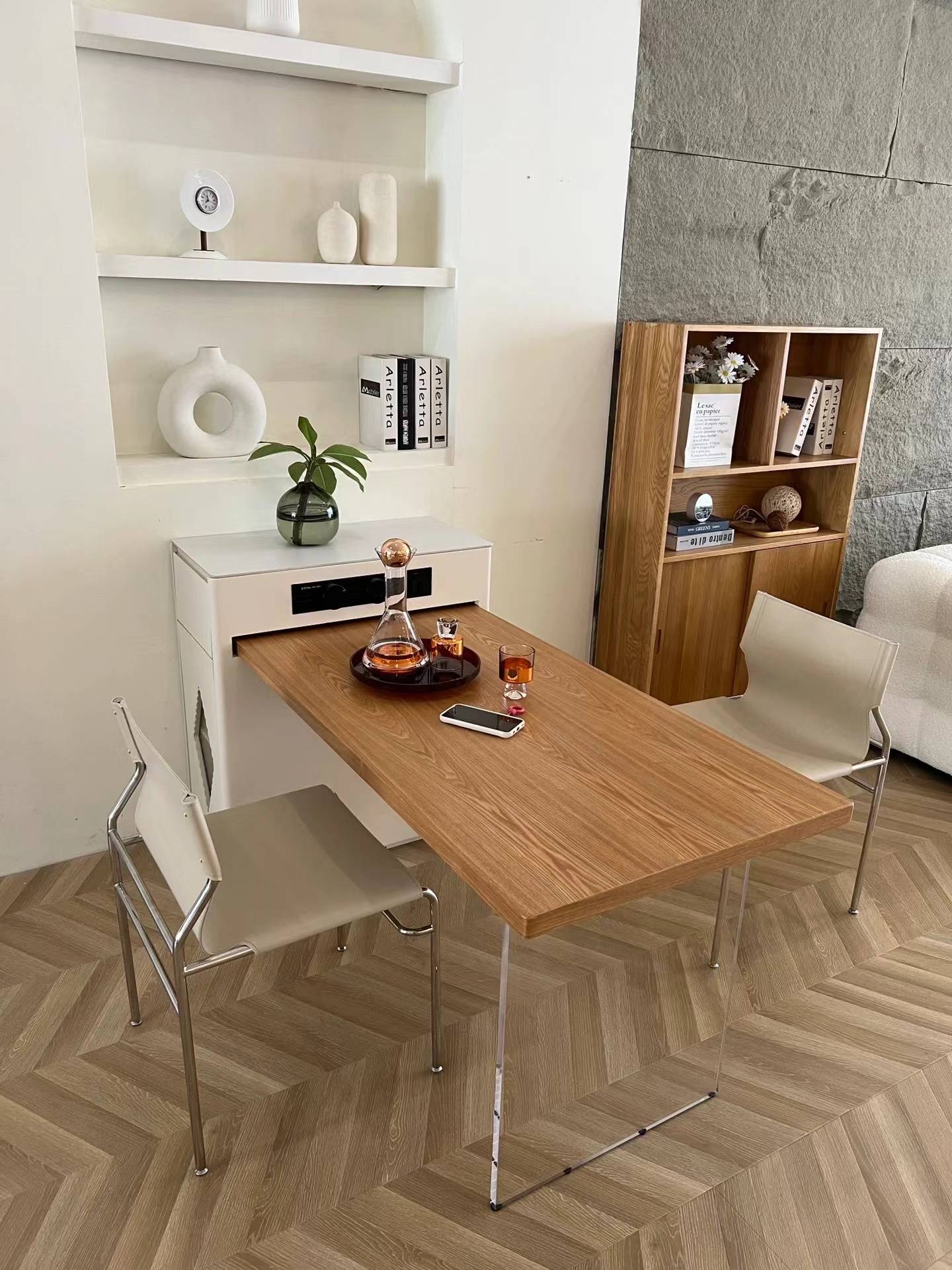 Italian saddle leather Surf Sling Chair dining chair back home minimalist modern stainless steel dining chair stool