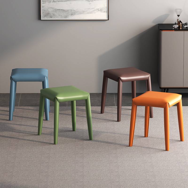 Nordic small stool household modern simple saddle leather light luxury small stool net red dressing stool can stack the dwarf stool