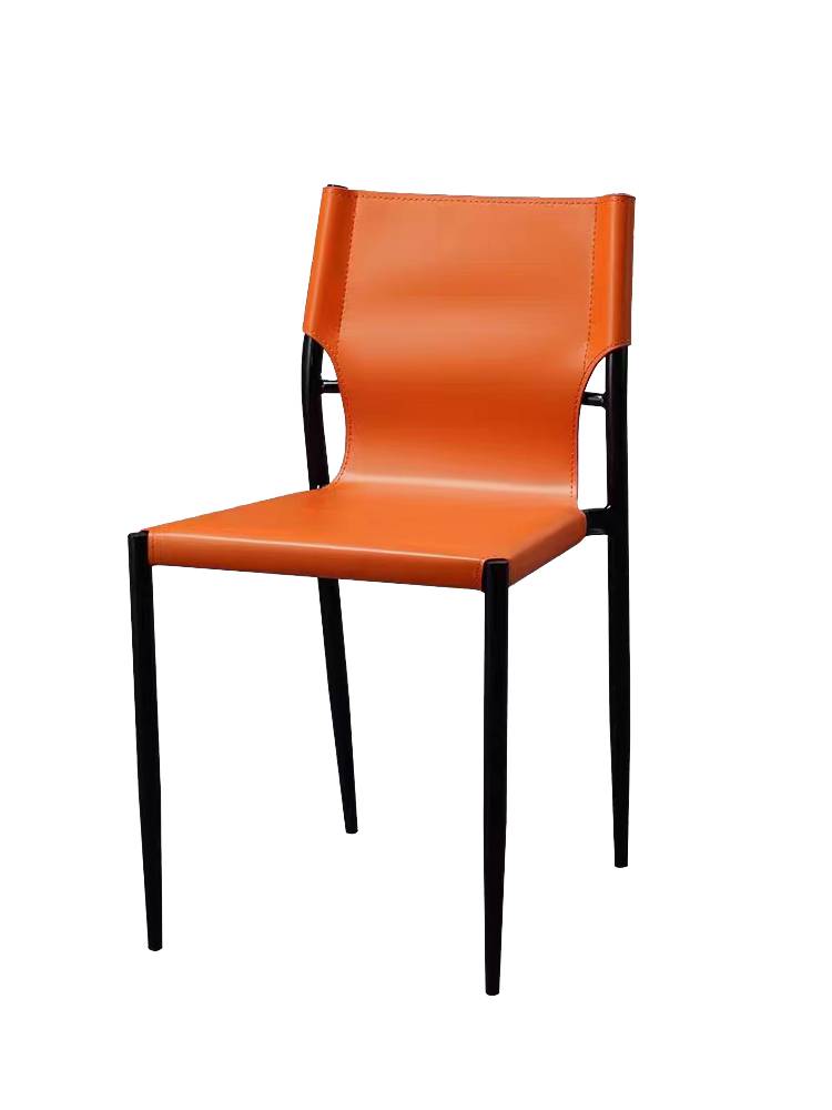 Eisenlang special dining chair family intention -based minimalist saddle leather chair designer designer back stool restaurant can stack dining tables and chairs