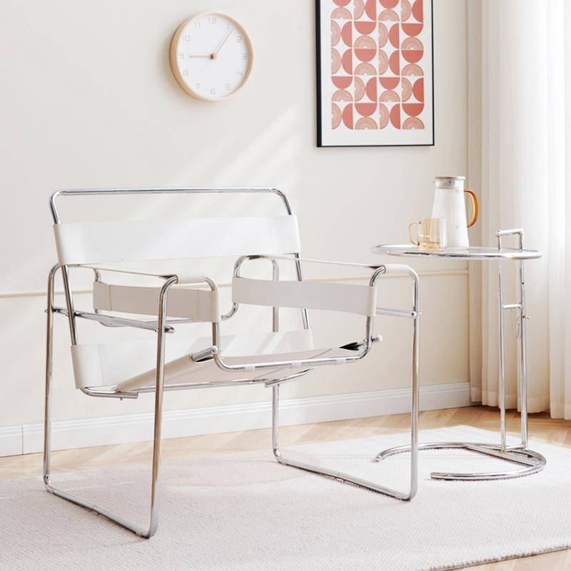 Vasili net red casual sofa chair Nordic single -person modern living room saddle leather lounge chair medium ancient style camera chair