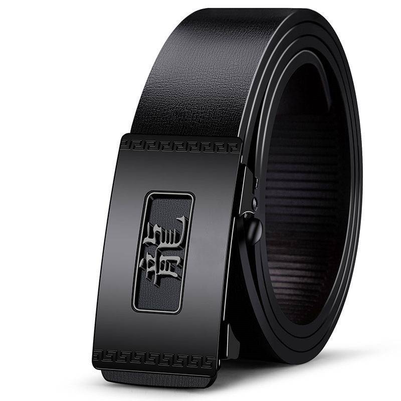 Paul genuine twelve zodiac leather leather beltless toothless wearing automatic buckle leather belt trends 3.5cm banded