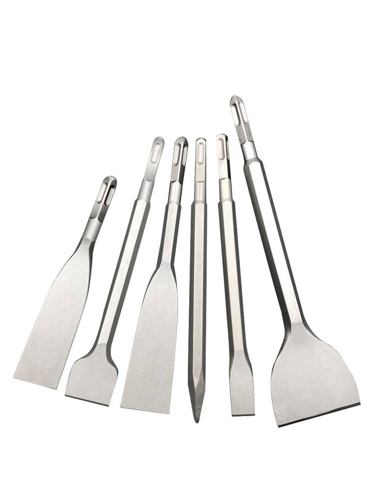 Electric hammer chisel square handle, four pits, tip tip, lengthened 1 meter, tip crushed shovel tile wall ash, wide flat shovel