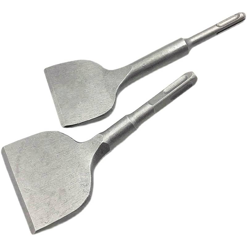 Electric hammer bending handle flat and wide flat shovel head four pits round handle shock drilling pick -up tank coating