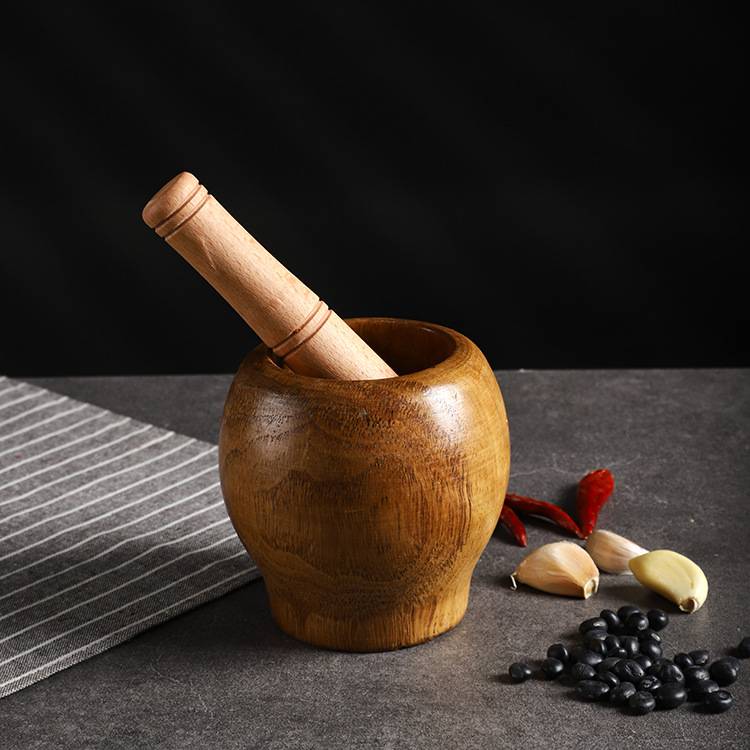 Natural jujube solid garlic mortar pounding garlic mud, garlic, garlic mortar, garlic mortar, garlic, mortar