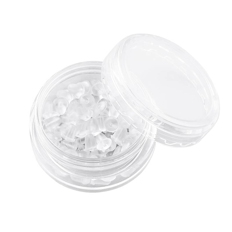 Ear -blocked silicone earrings Tacer transparent plastic simplicity ear hat earring to prevent the ear buckle tunnel earrings accessories