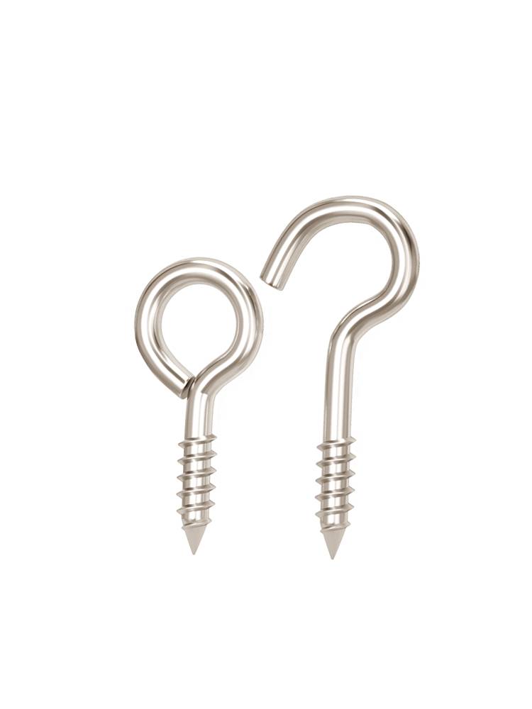 Nickel eye nails to self-stringing screws, hooks to a hyena hook